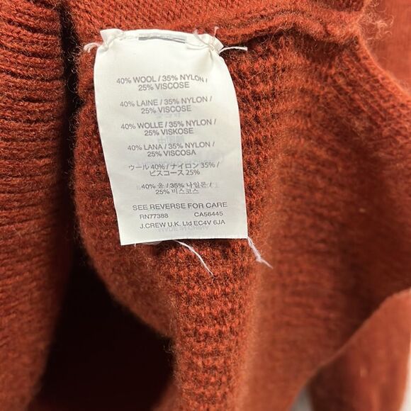 J.Crew wool burnt orange v-neck sweater - Picture 3 of 5